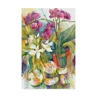 Likovna umjetnost s potpisom jabuke i orhideje na platnu Anneleine Buchankamp