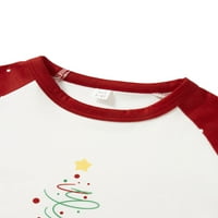 Božićna obiteljska pidžama od$&$, isti set: majica s dugim rukavima s printom, top, hlače, Svečana pidžama za