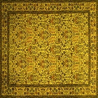 Tradicionalni perzijski tepisi u žutoj boji koji se mogu prati u perilici za unutarnje prostore od 5 četvornih