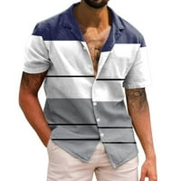 Košulje za muškarce casual kratke rukave Proljeće Ljeto košulje s odbijenim ovratnikom i 3M print Modni top bluza