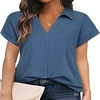Ženske majice s kratkim rukavima, Bluza s kratkim rukavima, obične košulje od tunike, ležerna radna košulja u