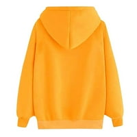 Plus size majice za žene Casual majica s kapuljačom s printom pulover s dugim rukavima Žuta Ženska odjeća