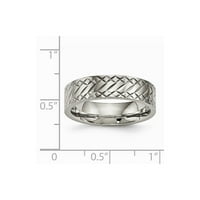 Sivi titanijski prsten bend vjenčanje polirane teksture