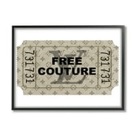 Besplatna ulaznica haute couture glam Vintage Ljepota i moda slikanje u crnom okviru umjetnički tisak na zidu