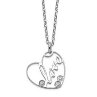 Sterling silver cube cirkonij imitacija dijamant ogrlica sa srcem ljubavi nakit pokloni za žene