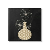 Stupell Industries Ocrtavaju crtanje cvjetnog cvjeta Geometrijski uzorak vaze platno zidna umjetnost, 17, Dizajn