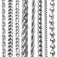Ogrlica lančane lančane lančane lance od nehrđajućeg čelika Rygai muških ženskih čelika, bo lanac
