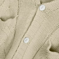 Moderna jakna za žene kapuljača kardigan džemper velike veličine džep s jednim grudima dugih rukava