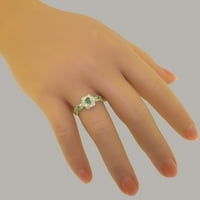 Britanci su napravili 18k žuto zlato smaragdni i opal prsten za žensku obljetnicu - Opcije veličine - Veličina