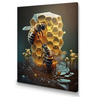 Dizajn umjetnosti medonosne pčele zidna umjetnost na platnu