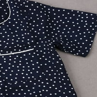 Coduop ženska ležerna pamučna mješavina pidžama s kratkim rukavima prema dolje+hlače za spavanje odjeće