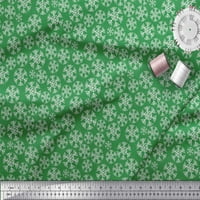 Zelena rajonska šifonska Tkanina, snježne pahuljice, zanatska tkanina s cvjetnim printom širine dvorišta