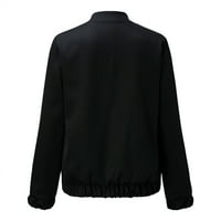 _ ženski jesenski casual jednobojni modni kaput s patentnim zatvaračem s dugim rukavima, lagana topla jakna za