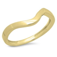 Kolekcija DazzlingRock 14K dame obljetnice vjenčanja za vjenčanje konturni bend čuvar prsten, žuto zlato, veličina