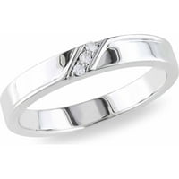 Muški zaručnički prsten od srebra s dijamantnim naglaskom