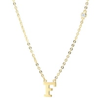 Marisol & Poppy Plus početno slovo f Ogrlica za žene u 14K zlatnim pozlaćenim preko srebra sterlinga