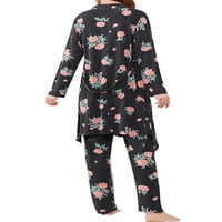 Ženska odjeća za spavanje u donjem rublju, tri kompleta Pidžame, noćna odjeća s naramenicama s okruglim vratom,