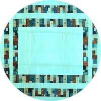 Ahgly Company Unutarnji okrugli čvrsto svijetlo plava prostirka moderne prostirke, 3 'krug