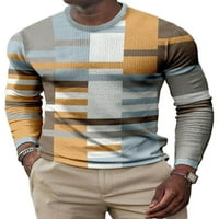 Muška modna Osnovna bluza u donjem rublju, majica s geometrijskim printom dugih rukava, ležerna odjeća, vrhovi