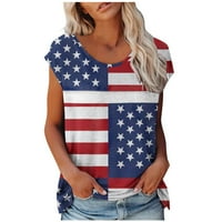 Rasprodaja ispod $ $ $ ležerna Ženska ljetna majica s okruglim vratom s gradijentnim printom neovisnosti ženski