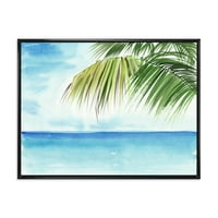 DesignArt 'Palm Beach Resort u Sunrise III' nautička i obalna uokvirena platna zidna umjetnička printa