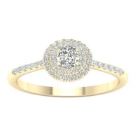 Imperial ct tdw ovalni dijamant dvostruki halo zaručnički prsten u 10k žutom zlatu