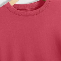 Ženska majica za pranje odjeće-labavi ležerni pulover dugih rukava mekani ženski vrhovi s okruglim vratom s printom,