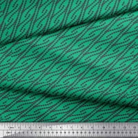 Zelena pamučna veo tkanina u širini dvorišta u apstraktnom tisku u točkicama