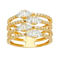 Nakit od žutog zlata 914 mm s 5 linija kubičnog cirkonija 5 veličina modnog prstena za obljetnicu