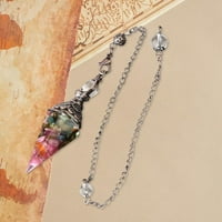 Kristalni klatno, ogrlica Prirodni klatna za uravnoteženje ružičaste šarene