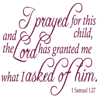 Samuel 1: - Molio sam se za ovo dijete, i ¦ Naljepnica naljepnice vinilne naljepnice - Veliki - Signal žuta