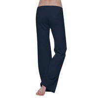 Deagia Sportske hlače za žene hlače pune duljine Žene vježbaju gamaše istezanje gumba za struk, džepni joga teretana