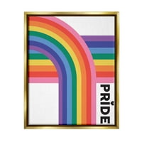 Stupell Industries Pride Rainbow Arch LGBTQ praznično slikanje zlato Floater uokvireni umjetnički print zidni
