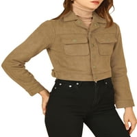 Jedinstvene ponude ženskog odbijanja ovratnika Fau Suede obrezana moto jakna