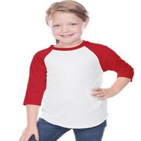 Kavio TJP Toddlers Jersey kontrast Raglan rukav-bijeli crveni-3T