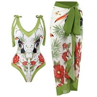 LUMONO Ženski kupaći kostim dva kupaćeg kostima leopard print kupaći kostim bez žičane odjeće za plažu bez rukava