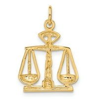 Karatni karatni Privjesak Vaga pravde od žutog zlata od 14 karata s laganom ogrlicom od lanca od žutog zlata od