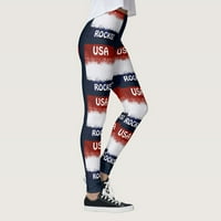Dan neovisnosti za žene u Americi, 4. srpnja, tiskane tajice, hlače visokog struka za jogu, trčanje, Pilates,
