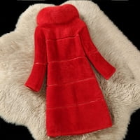 Zimski kaputi za žene, ženski kaput, elegantna debela Topla modna gornja odjeća, duga jakna, ženski vrhovi u crvenoj