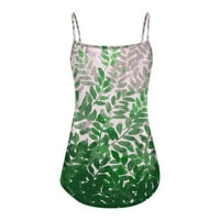 Ženski modni ljetni ležerni prsluk bez rukava retro cvjetni print labavi spremnik Velika haljina na plaži zelena