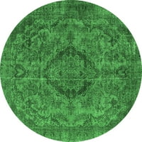 Ahgly Company zatvoreni okrugli orijentalni smaragdno zeleni prostirci za industrijsku površinu, 7 'krug