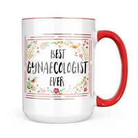 Neonblond, šalica ginekologa s cvjetnim obrubom, poklon za ljubitelje kave i čaja