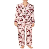 Pidžama Set A-listera s cvjetnim ovratnikom s dugim rukavima