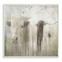 Stupell Home dekor isprao nevolju površinu rustikalni kravi platno zidna umjetnost