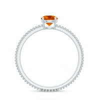 Zaručnički prsten od vatrenog opala i nakita od perli, 14k bijelo zlato, 11,00 USD