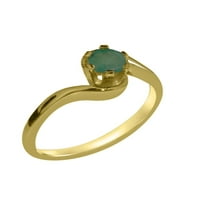 Ženski prsten za obljetnicu od 18k žutog zlata s prirodnim smaragdom britanske proizvodnje - opcije veličine-veličina