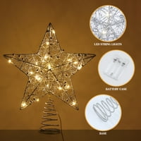 Topper za božićno drvce zvijezda svjetlucavi prah svjetlo na vrhu stabla ukras za božićne zabave