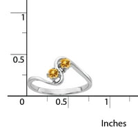 Primalno zlato karat bijelo zlato citrinski prsten