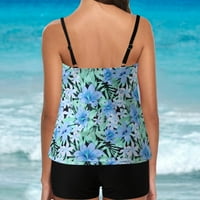 Ženski kupaći kostimi Plus Size s konzervativnim printom i remenima na leđima, dva kupaća kostima u kompletu U