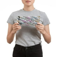 Metalna pernica za djevojčice, sadrži olovke, futrolu s jednim dugim patentnim zatvaračem
